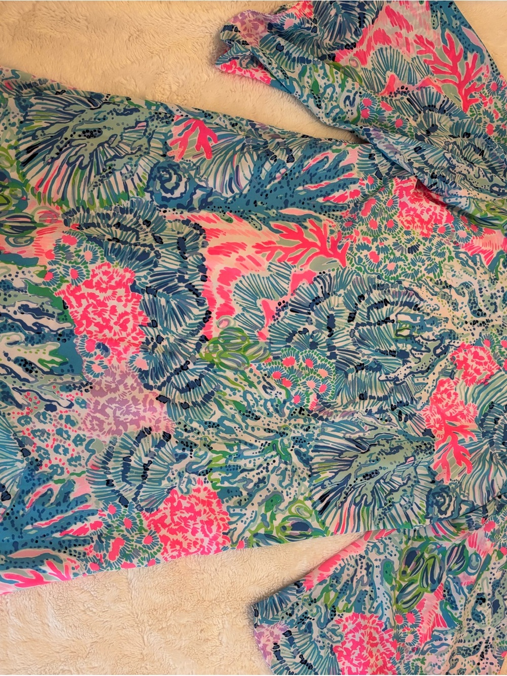 Lilly Pulitzer Blue, Pink and Green Coral Reef Print Dress - Picture 6 of 6